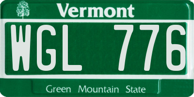 VT license plate WGL776