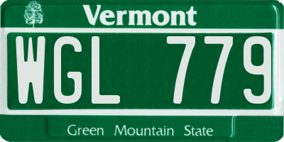 VT license plate WGL779