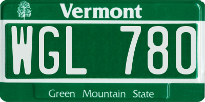 VT license plate WGL780