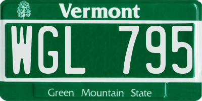 VT license plate WGL795