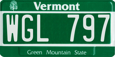 VT license plate WGL797