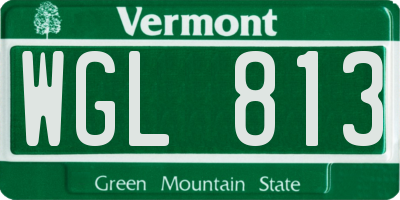 VT license plate WGL813