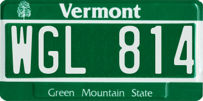 VT license plate WGL814