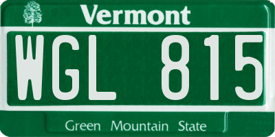 VT license plate WGL815