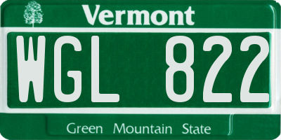 VT license plate WGL822