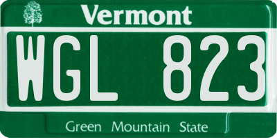 VT license plate WGL823