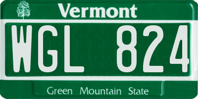 VT license plate WGL824