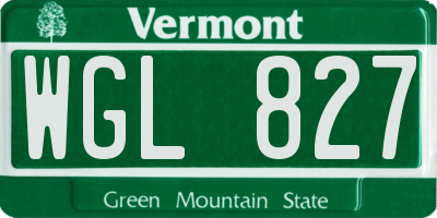 VT license plate WGL827