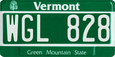 VT license plate WGL828