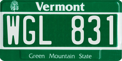VT license plate WGL831