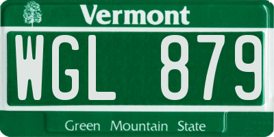 VT license plate WGL879