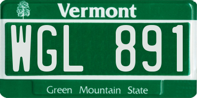 VT license plate WGL891