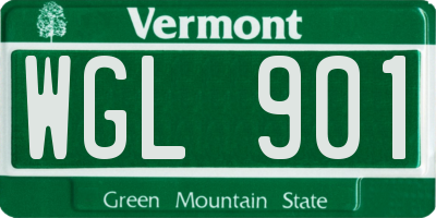 VT license plate WGL901