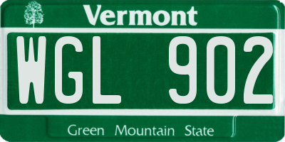 VT license plate WGL902