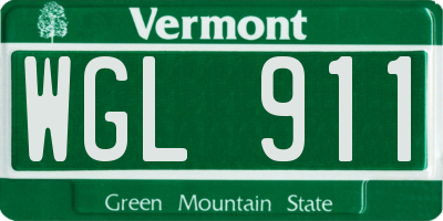 VT license plate WGL911