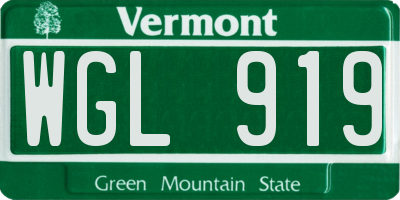 VT license plate WGL919