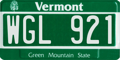 VT license plate WGL921