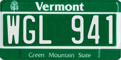 VT license plate WGL941