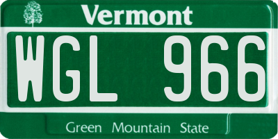 VT license plate WGL966