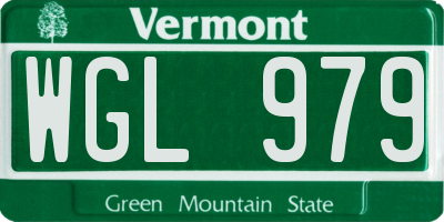 VT license plate WGL979