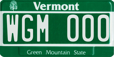 VT license plate WGM000