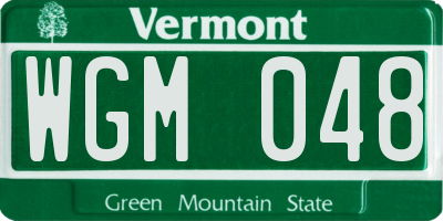 VT license plate WGM048