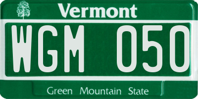 VT license plate WGM050