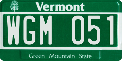 VT license plate WGM051