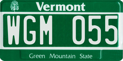 VT license plate WGM055