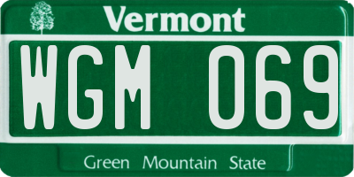 VT license plate WGM069