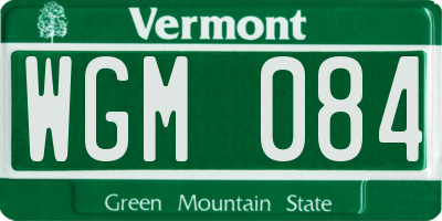 VT license plate WGM084