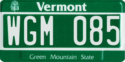 VT license plate WGM085