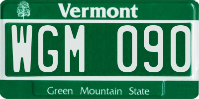 VT license plate WGM090