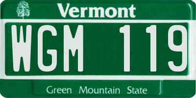 VT license plate WGM119