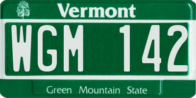 VT license plate WGM142