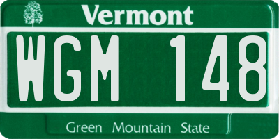 VT license plate WGM148
