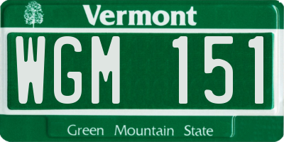 VT license plate WGM151