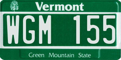 VT license plate WGM155