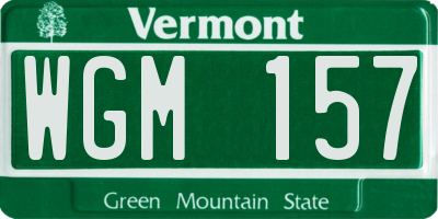 VT license plate WGM157
