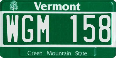 VT license plate WGM158