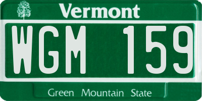 VT license plate WGM159