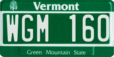 VT license plate WGM160