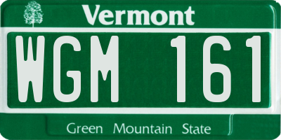 VT license plate WGM161