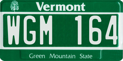 VT license plate WGM164