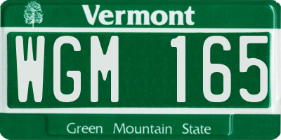 VT license plate WGM165