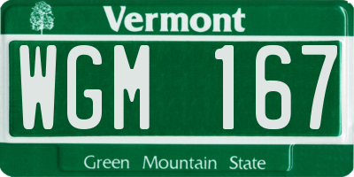 VT license plate WGM167