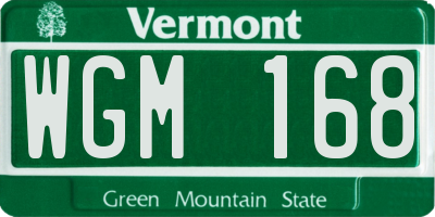 VT license plate WGM168