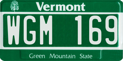 VT license plate WGM169