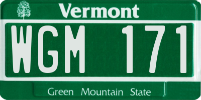 VT license plate WGM171