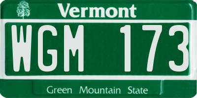 VT license plate WGM173